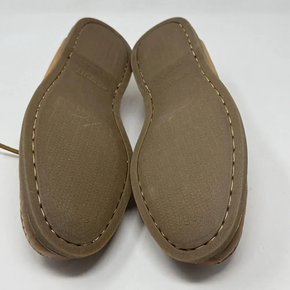 Sperry Gold Cup Authentic 2 Eye Boat Shoes Mens 10 W Wide Honey Brown Leather